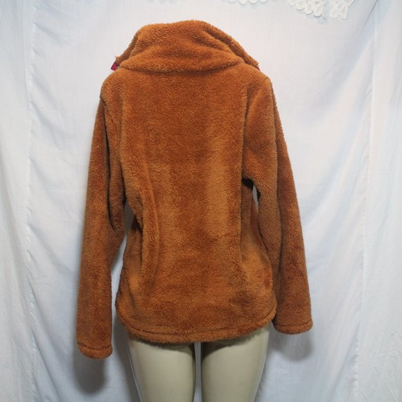 J.Crew TeddyBear Brown & Pink Polartec sherpa fleece half-snap pullover Sweater - Picture 4 of 7
